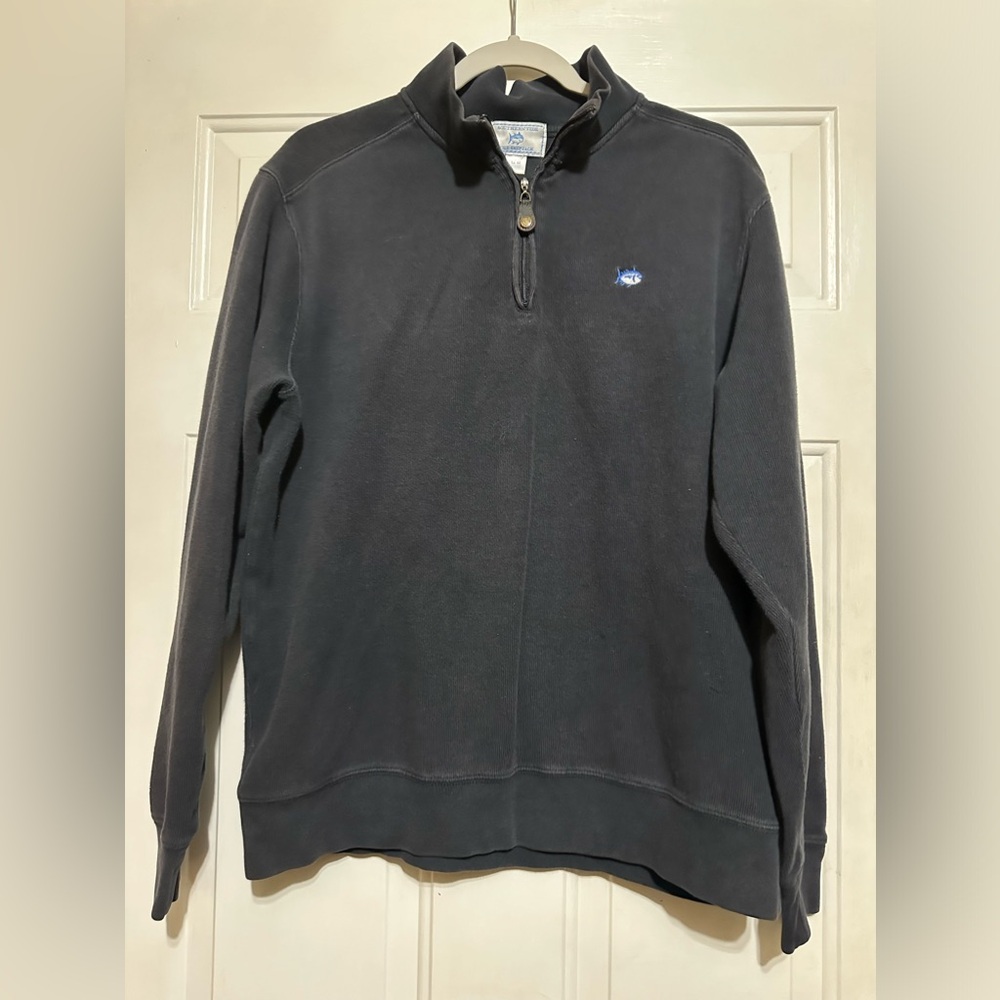 Southern Tide 1/4 Zip Golf Pullover Mens Medium‎ Black Performance Stretch